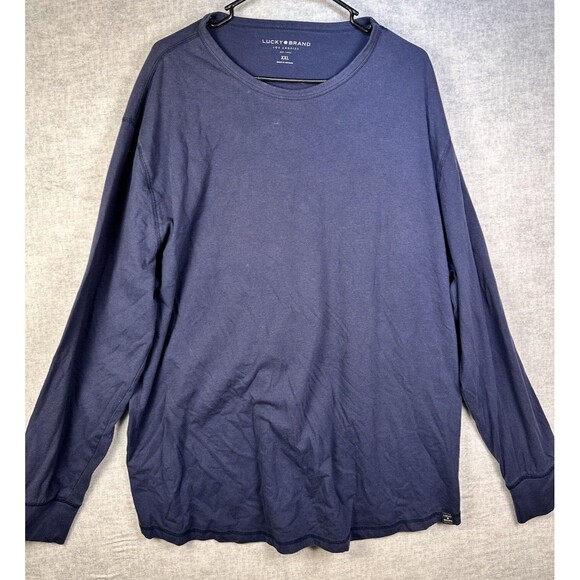 Lucky Brand Other - Lucky Brand Los Angeles Mens Blue Round Neck Long Sleeve Blank T-shirt Sz XXL